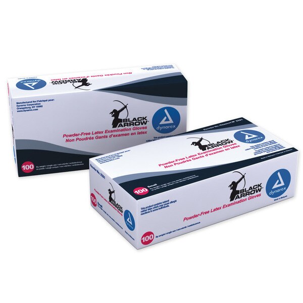 Small Black Arrow Powder Free Latex Examination Gloves DiaMedical USA