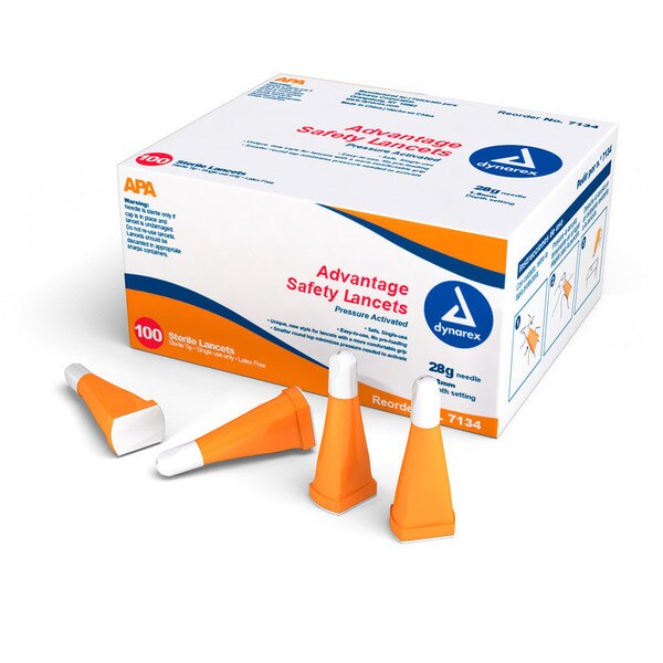 Advantage Pressure Activated Safety Lancets Sterile 28 gauge 1.8 mm