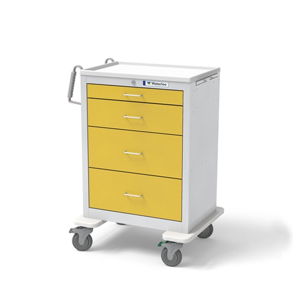 Waterloo 4 Drawer Tall Steel Isolation Cart with Key Lock DiaMedical USA