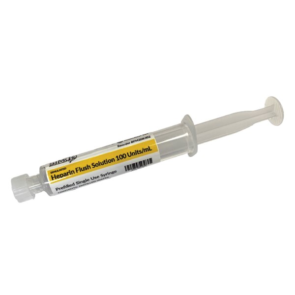 SimRx Heparin 100 Units/mL Prefilled 10 mL Flush Syringe DiaMedical USA